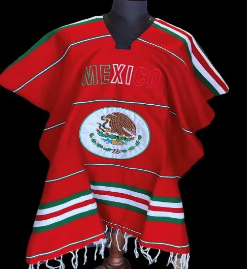Traditional Double-Sided Mexican Poncho/Gabán - Image 2