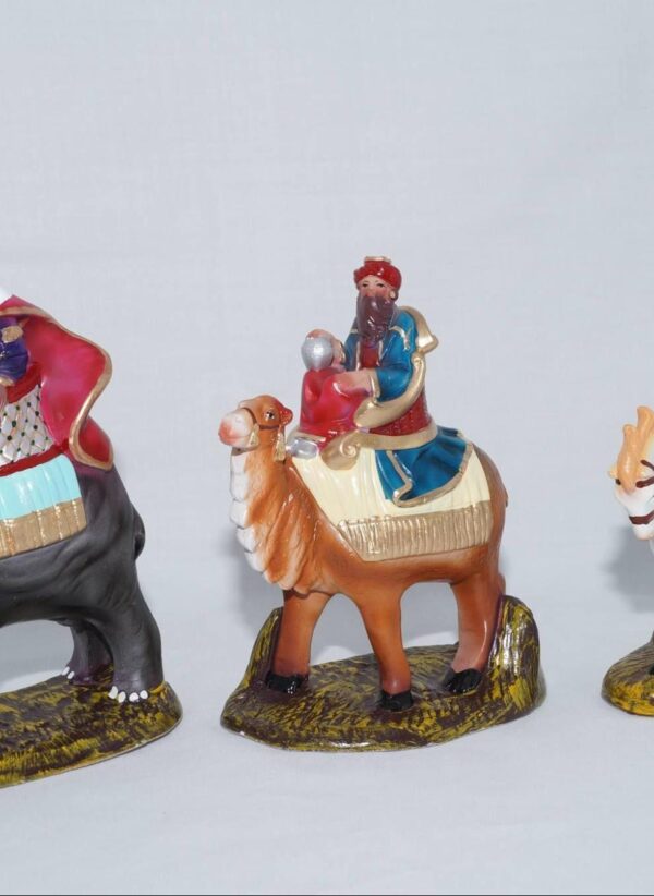 Three Kings on Animals Set (18cm)