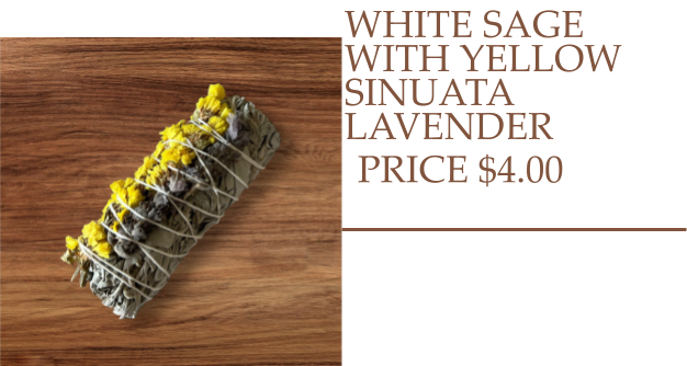 White sage with Yellow Sinuata Lavender