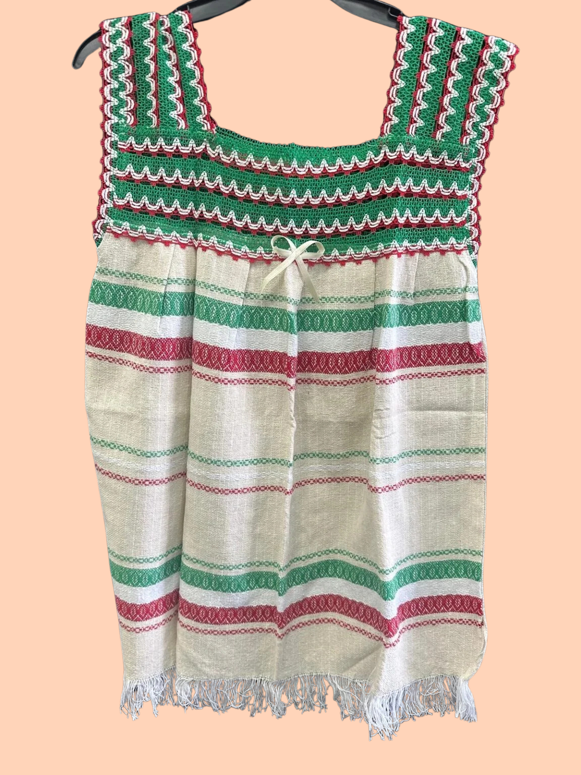 Tri color Vintage Embroidered hand woven Ethnic Huipil Shirt